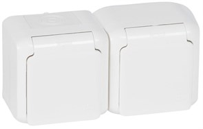 Роз. 2м с/з о/у бел. с з/шт. LR Quteo IP44 782323
