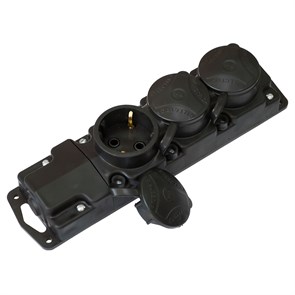 Роз. 3-местн. каучук с земл. 16А 250В IP44 (Р16-381) Р16-381