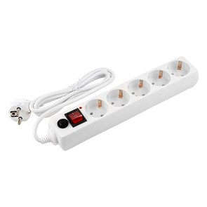 Сетевой фильтр General Lighting Systems GPS-5-16-3x1-700-W 5 мест 16А 3x1 мм2 7 м белый 471006 471006