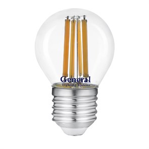Лампа GLDEN-G45S-15-230-E27-6500 филамент General 661439 661439
