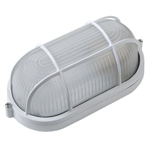Светильник GCF-O-E27-60-IP65 (НБП/НПП 1402) овал белый с реш.437726(10) General 437726