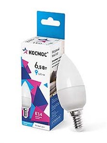 Лампа LED 6.5W E14 4500 свеча (99х37) Космос LkecLED6.5wCNE1445