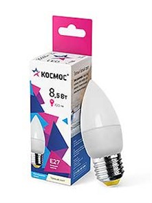 Лампа LED 8.5W E27 3000 свеча (99х37) Космос LkecLED8.5wCNE2730