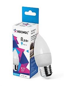 Лампа LED 8.5W E27 4500 свеча (99х37) Космос LkecLED8.5wCNE2745