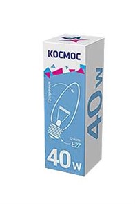 Лампа свеча прозр. 40Вт Е27 Космос LKsmSCnCL40E27v2