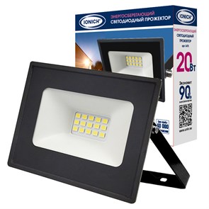 Прожектор LED 20W 6500K IP65 плоский чер IONICH 1475 1475