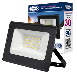 Прожектор LED 30W 6500K IP65 плоский чер IONICH 1476                                               1476