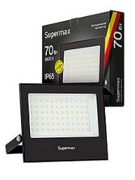 Прожектор светодиодный SUPERMAX 70Вт, 7000 Лм, IP65, 6500К S_PR_LED_70 S_PR_LED_70