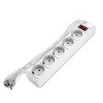 Фильтр-удлинитель "DOMTOK" 5гн. с USB type-A + type-A, ПВС 3*1, 10А/2,2кВт белый 1,8м 2564