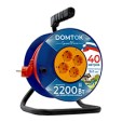 Удлинитель сил. на катушке "DOMTOK" 4гн., ПВС 3*1, 2,2кВт, з/к 40м 2443