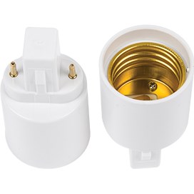 Переходник с цоколя G23 на E27 Белый ECOLA G23E7WEAY