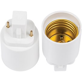 Переходник с цоколя G24d на E27 Плоский Белый base Ecola G24D7WEAY