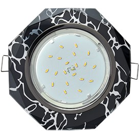 Свет-к GX53 H4 8угол. черн.хр./хр. на черн. 38*133 Ecola... FB538AECH
