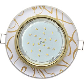 Свет-к GX53 H4 Glass встр. круг зол-зол. на белом 38x126 FG53RNECH