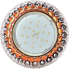 Свет-к GX53 H4 LD7009 искр. с подсв."Кристалл" пр-янтарь/зол Ecola (40*125) FO53GCEFB