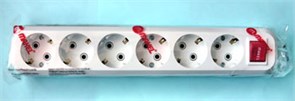 Колодка удл. 6гн с/з + выкл. Makel 231 MGP