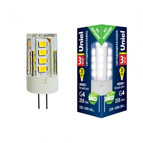 Лампа LED 3W G4 4000К 220 CL прозрL GLZ09TR Uniel UL-00006743