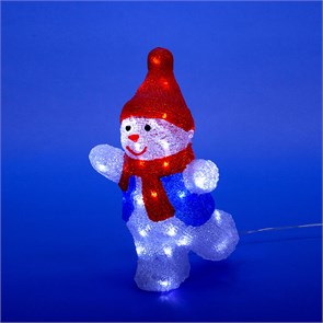 Фигура led «Снеговик-2» ULD-M2234-040/STA WHITE IP20 SNOWMAN-2 , 40led, 22*17*34 см,  Uniel 11030 11030