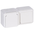 Выкл+Роз. 1м с/з о/у бел. с з/шт. LR Quteo IP44 782318