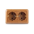 Розетка 2м с/з о/у бук "Олимп" UNIVersal  7946758