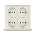 Розетка 4м б/з о/у квад. беж. "Олимп" UNIVersal (120/2) 1170