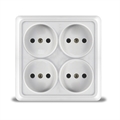 Розетка 4м б/з о/у квад. бел. "Олимп" UNIVersal (120/2) 1164