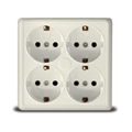 Розетка 4м с/з о/у квад. беж. "Олимп" UNIVersal (100/12) 1171