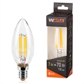 LED FILAMENT 7Вт 3000K Е14 свеча Wolta  25YCFT7E14