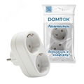 Разветвитель 2гн с/з плоский белый DOMTOK 2653