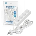 Удлинитель быт. "DOMTOK" 4гн., ПВС 2*1, 2,2кВт, б/з  1,5м 2354