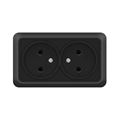 Розетка 2м о/у черн. "Олимп" 2215 UNIVersal 2215