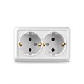 Розетка 2м с/з о/у бел. "Олимп" О0128 UNIVersal  О0128