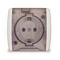 Розетка 1м с крышкой с/з, о/у, бел. IP44 "Клио" К2229 UNIVersal  К2229 - фото 7279