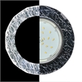 Ecola GX53 H4 LD5313 Glass Стекло Круг с вогнутыми гранями с подсветкой  хром - колотый лед на черно SE53RCECH - фото 8221