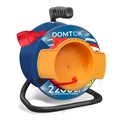 Удлинитель сил. на катушке "DOMTOK" с 1 выносн. роз., ПВС 2*1, 2,2кВт, б/з 20м 2427